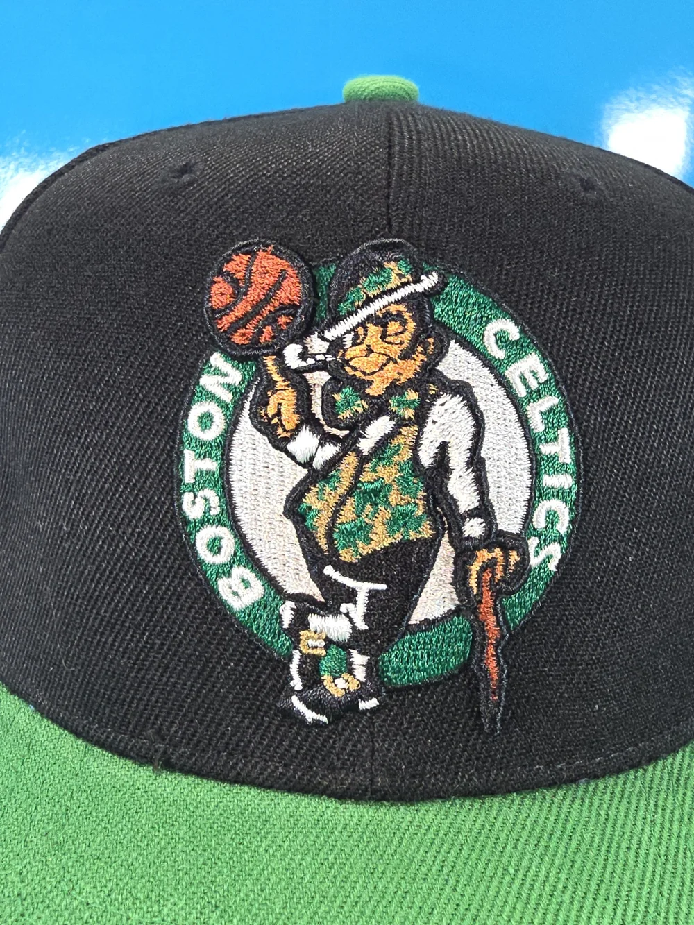 Boston Celtics Mitchell & Ness Black Green Snapback NBA Hat